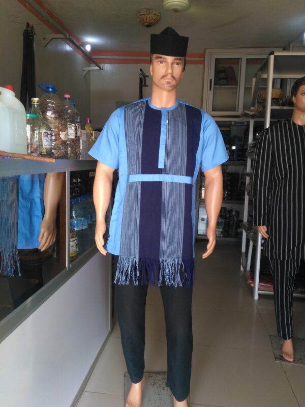 Chemise en pagne tissé mélange avec tissu – Image 2