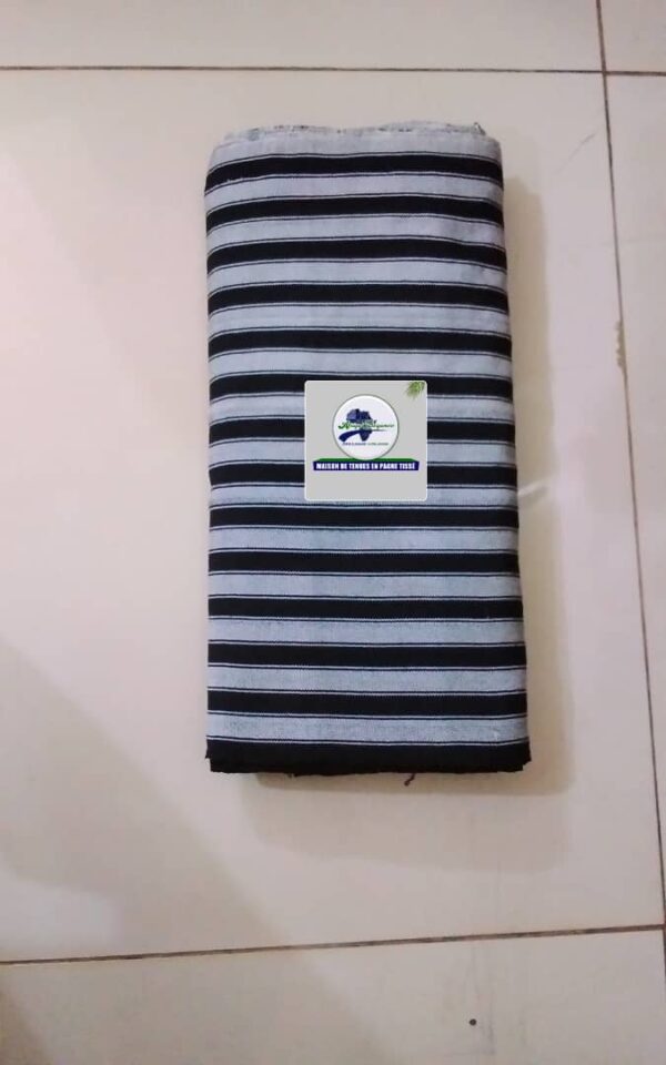 Pagne tissé simple akila blanc noir