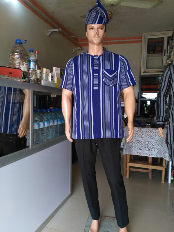 Chemise en pagne tissé bleu